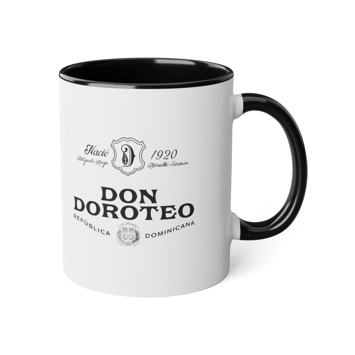 Don Doroteo Logo/Seal White Accent Mug, 11oz